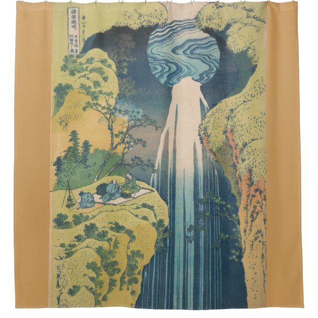 Hokusai Amida Falls Japan Waterfall  Shower Curtain (Front)