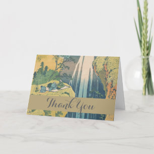 Hokusai Amida Falls Japan Waterfall Thank You Card