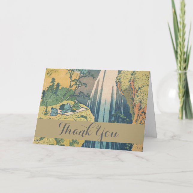 Hokusai Amida Falls Japan Waterfall  Thank You Card (Front)
