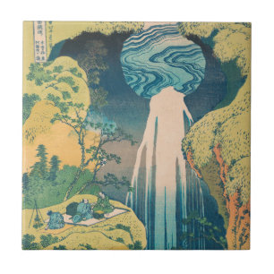 Hokusai Amida Falls Japan Waterfall  Tile