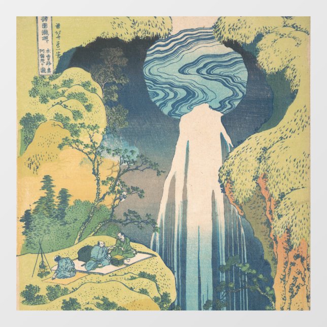 Hokusai Amida Falls Japan Waterfall  Window Cling (Sheet)