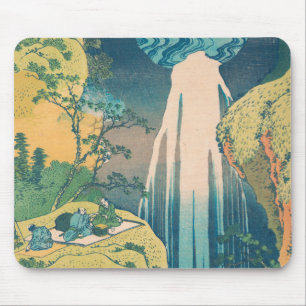 Hokusai Amida Falls Japan Waterfall Woodblock Prin Mouse Mat