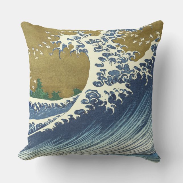 Hokusai Big Wave Japan Japanese Art Cushion (Front)