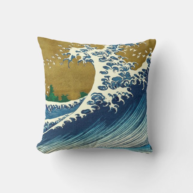 Hokusai Big Wave Japan Japanese Art Cushion (Front)
