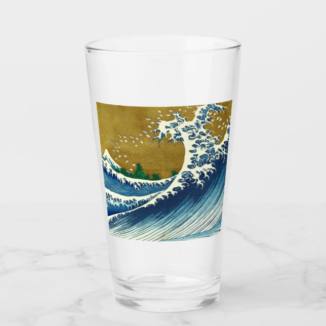 Hokusai Big Wave Japan Japanese Art Glass (Front)