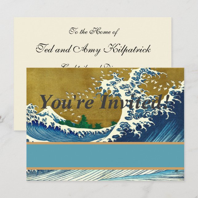 Hokusai Big Wave Japan Japanese Art Invitation (Front/Back)