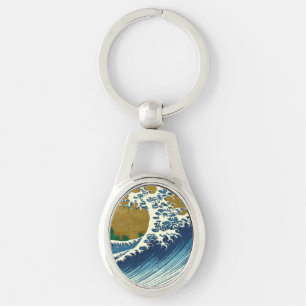 Hokusai Big Wave Japan Japanese Art Key Ring