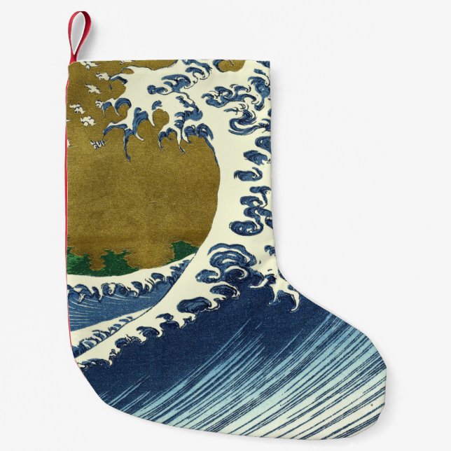 Hokusai Big Wave Japan Japanese Art Small Christmas Stocking (Front)