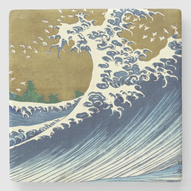 Hokusai Big Wave Japan Japanese Art Stone Coaster (Front)
