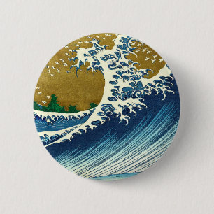 Hokusai Big Wave Japan Vintage Ocean 6 Cm Round Badge