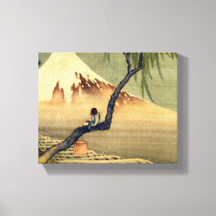 Hokusai Boy Viewing Mount Fuji Japanese Vintage Canvas Print