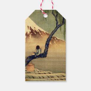 Hokusai Boy Viewing Mount Fuji Japanese Vintage Gift Tags