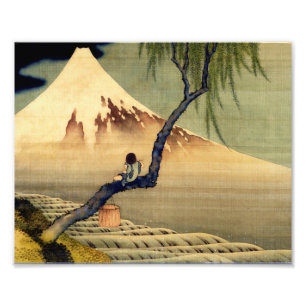 Hokusai Boy Viewing Mount Fuji Japanese Vintage Photo Print