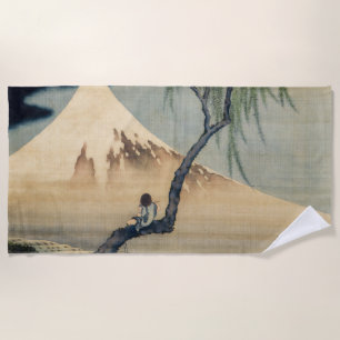 Hokusai - Boy Viewing Mt Fuji Beach Towel