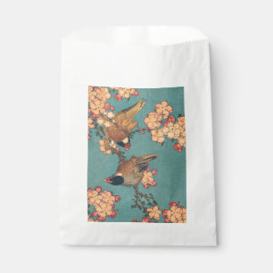 Hokusai Bullfinch and Cherry Blossom Vintage Bird Favour Bags