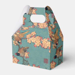 Hokusai Bullfinch and Cherry Blossom Vintage Bird Favour Box