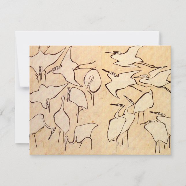 Hokusai Cranes Invitations (Front)