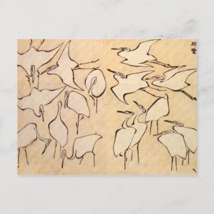 Hokusai Cranes Postcard