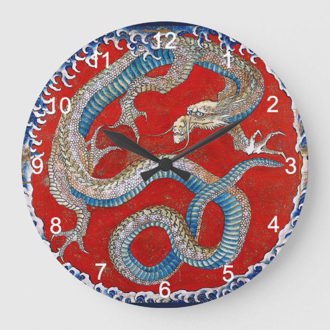 Hokusai , "Dragon" 州 小 信 布 施 東 町 祭・屋・・・・・・・・・・・・・ Large Clock (Front)