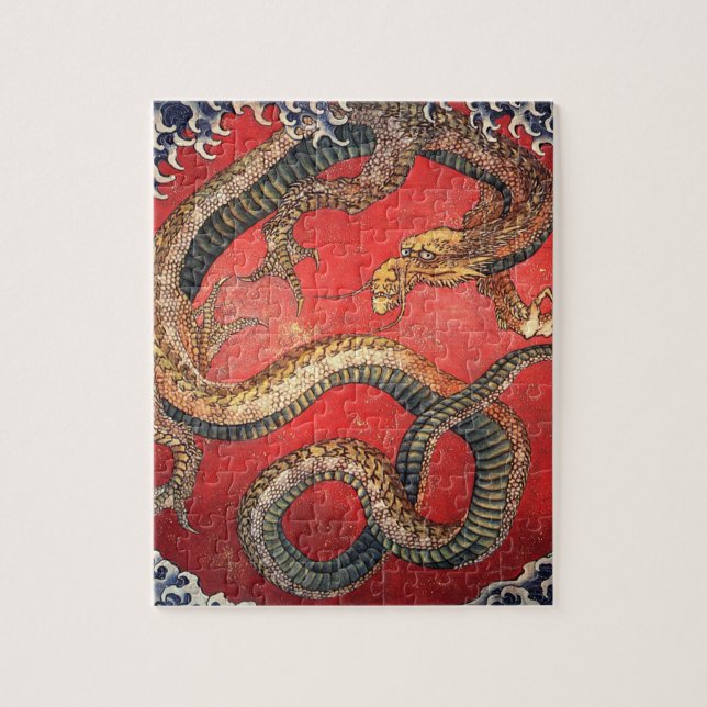 Hokusai Dragon Japanese Vintage Katsushika Hokusai Jigsaw Puzzle (Vertical)
