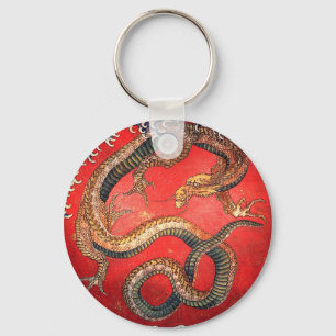 Hokusai Dragon Japanese Vintage Katsushika Hokusai Key Ring