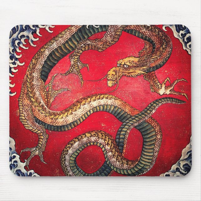 Hokusai Dragon Mouse Mat (Front)