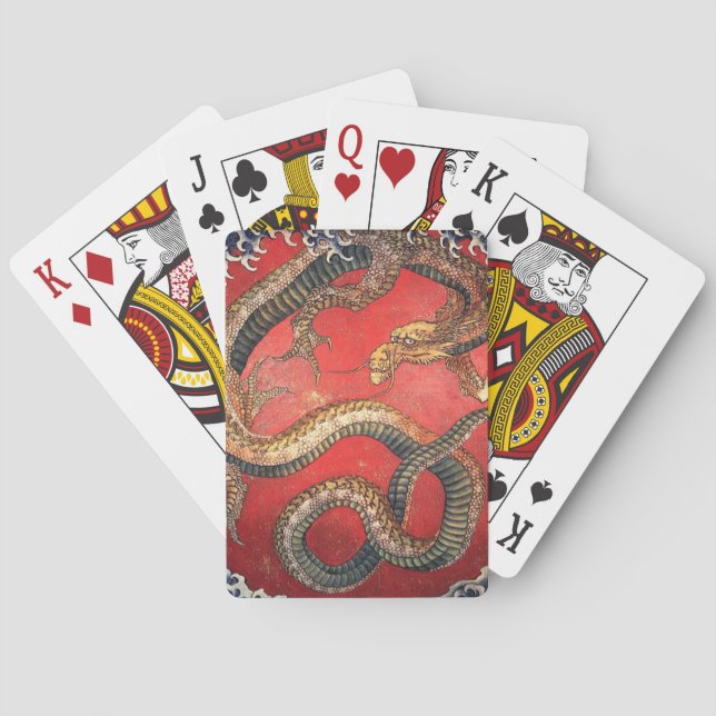 Hokusai Dragon Playing Cards (Back)