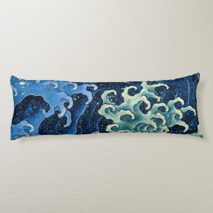 Hokusai Feminine Wave Vintage Ocean  Body Cushion