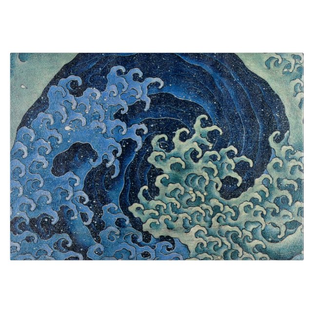 Hokusai Feminine Wave Vintage Ocean  Cutting Board (Front)