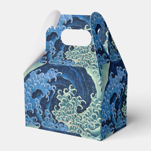 Hokusai Feminine Wave Vintage Ocean  Favour Box (Front Side)