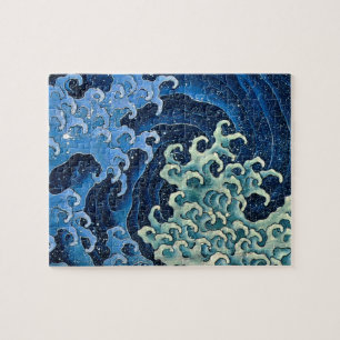Hokusai Feminine Wave Vintage Ocean  Jigsaw Puzzle