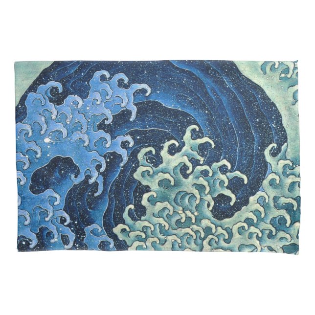 Hokusai Feminine Wave Vintage Ocean  Pillowcase (Front)