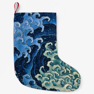 Hokusai Feminine Wave Vintage Ocean  Small Christmas Stocking