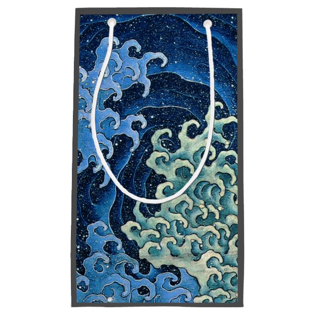 Hokusai Feminine Wave Vintage Ocean  Small Gift Bag (Front)