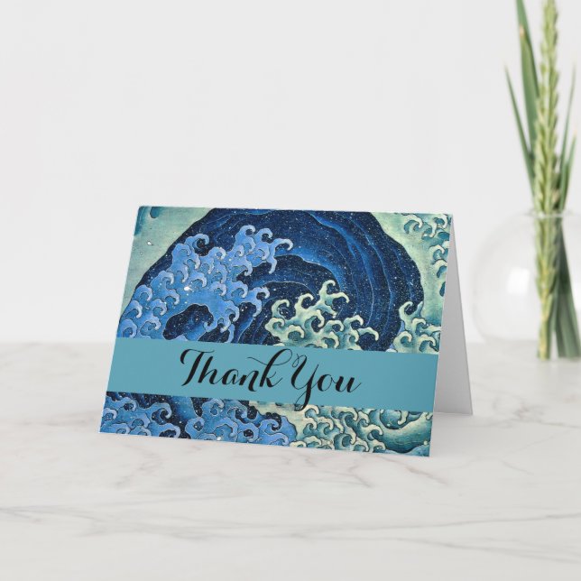 Hokusai Feminine Wave Vintage Ocean  Thank You Card (Front)