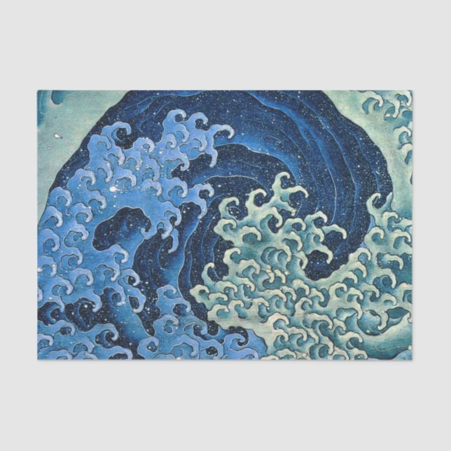 Hokusai Feminine Wave Vintage Ocean  Tissue Paper (Front)