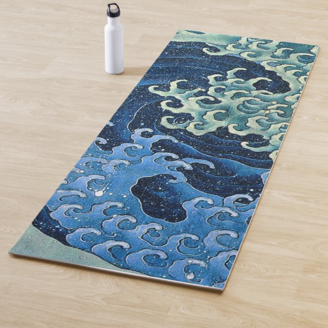 Hokusai Feminine Wave Vintage Ocean  Yoga Mat (In Situ)