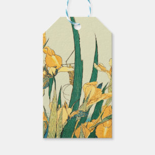 Hokusai grasshopper and iris Japan Gift Tags