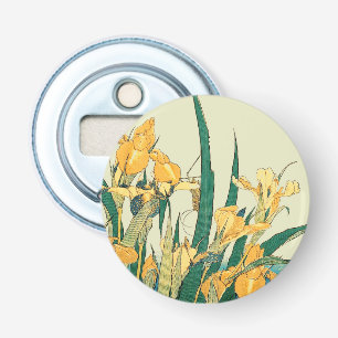 Hokusai Grasshopper Iris Vintage Print: Japanese Bottle Opener