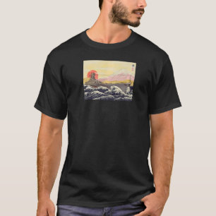 Hokusai Great Wave IJN Battleship Yamato WW2 Premi T-Shirt