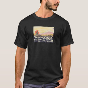 Hokusai Great Wave IJN Battleship Yamato WW2 T-Shirt