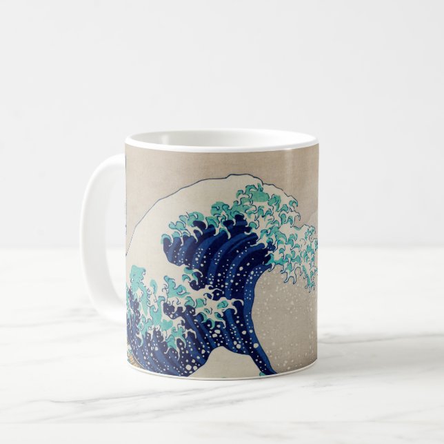 Hokusai Great Wave off Kanagawa. Vintage japan art Coffee Mug (Front Left)