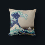 Hokusai Great Wave off Kanagawa. Vintage japan art Cushion<br><div class="desc">Katsushika Hokusai "The Great Wave off Kanagawa" throw pillow. Vintage japan illustration.</div>
