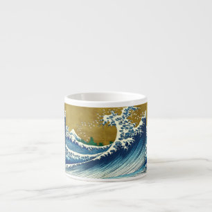 Hokusai Great Wave Pattern: Japanese Ukiyo-e Art Espresso Cup