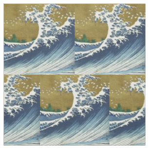 Hokusai Great Wave Pattern: Japanese Ukiyo-e Art Fabric