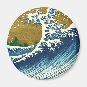 Hokusai Great Wave Pattern: Japanese Ukiyo-e Art Magnet