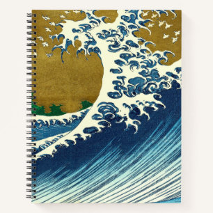 Hokusai Great Wave Pattern: Japanese Ukiyo-e Art Notebook