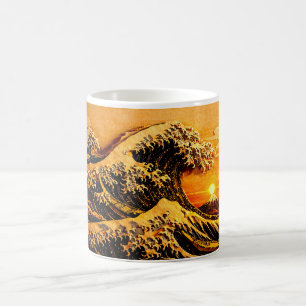 Hokusai "Great Wave" Sunset Mug   11oz Japanese Ar