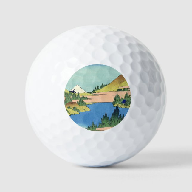 Hokusai Hakone Lake in Sagami Province    Golf Balls (Front)