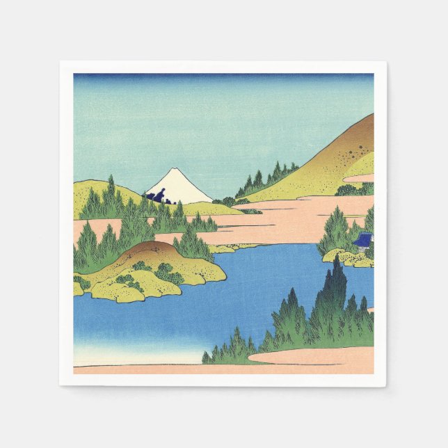 Hokusai Hakone Lake in Sagami Province  Napkin (Front)